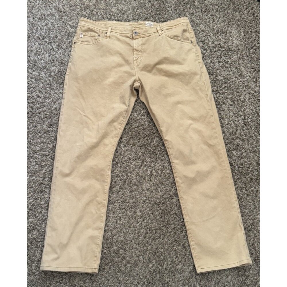 Adriano Goldschmied Pants Men 40X31.5 Everett Slim Straight Sateen Career Preppy